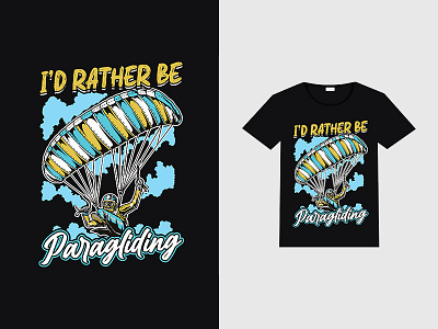 Paragliding design graphic design t shirt design typography vector