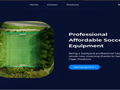 Hero Web Design for Soccer Equipment Project ui web design web development webflow