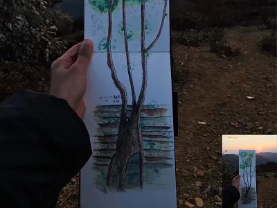 树 tree watercolour