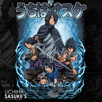 Uchiha Sasuke's anime anime art apparel character clothing clothing brand hokage illustration japanese manga naruto naruto shippunden nft nft art nft artist nft creator sasuke sasuke art sasuke uchiha tee