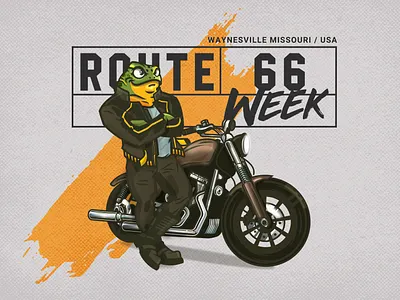 CROAKER branding character design croaker frog frog rock illustrator mascot mascot design missouri route 66 usa vector