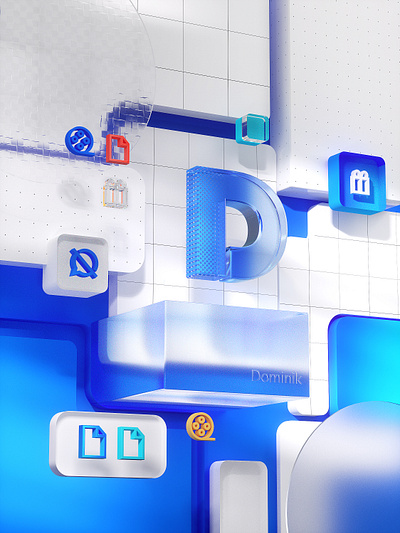 「D」 Tech c4d design graphic design