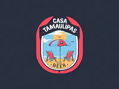 Casa Tamaulipas Label artist beach design draw drawing dribbble graphic design illustration label label design logo
