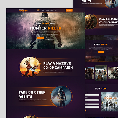 Tom Clancy's the Division Gaming Website Redesign game store games games ui design games website gaming design homepage landing page redesign ui design ux design