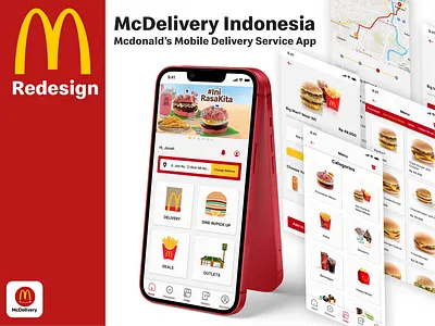 McDelivery Indonesia Redesign app design illustration minimal redesign ui ux