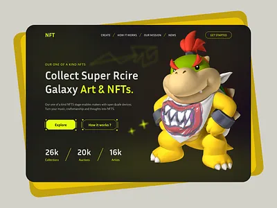 NFTs Website Home Page crypto crypto design crypto page design home page illustration landing landing page design nft nft web ui ux web web crypto webdesign website