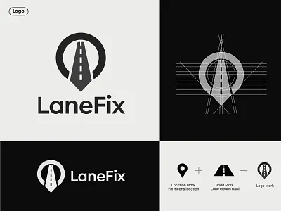 LaneFix - A Constructional Company Logo Design best logo brand identity brand trands branding branding guideline branding logo constructional branding constructional logo corporate branding corporate logo graphic design logo logo creator logo inspiration logo maker logomark logos logotype visual brand visual identity