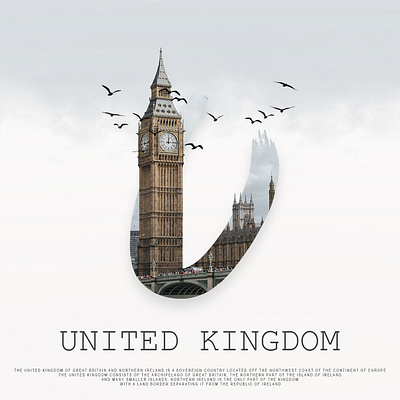 UNITED KINGDOM creative design graphic design illustration letters logo manipulation post social media ui