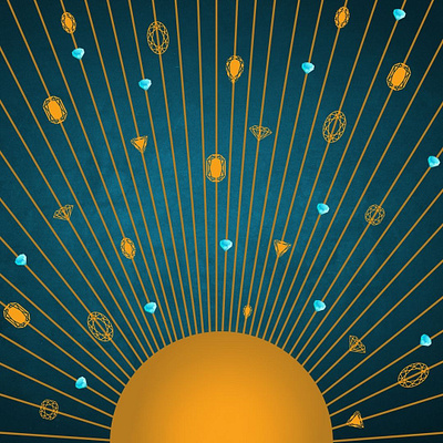 Golden Jewelry Sunset Egiptian style graphic design