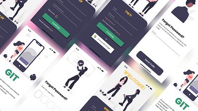 GIT- fitness app app design ui ux