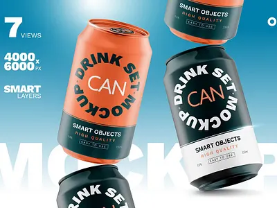 Drink Can Metallic Mockup 330ml 330ml aluminium beer beverage branding cold drink can metallic mockup 330ml energy juice metal mockup package packaging small smart object soft drink tea