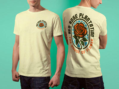 "Red Rose" T-shirt badge design free free template freebie logo plant red rose roses t shirt vector