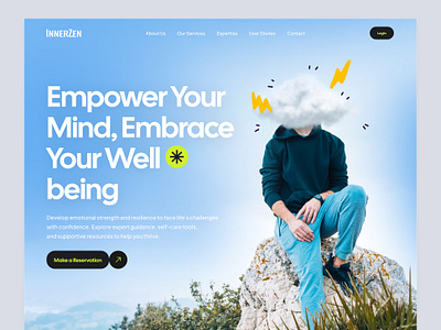 InnerZen – Mental Wellness Website Design clean health lifestyle healthcare healthcare website landing page medical medical care meditation mental mindfulness motivation online meditation psychology self care stress ui web wellness wellness landing page wellness programs