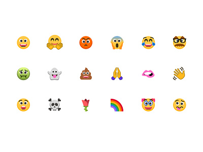 Bespoke Emoji Icon Set emojis iconography icons smiley ui