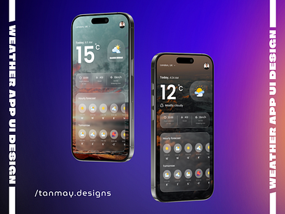 Weather App UI/UX Design 3d adobexd animation appui branding car rental design figma graphic design logo mobile motion graphics ui ux ux design weatherappui website website ui websitedesign