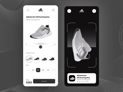 Adidas 360 Running Shoe app adidas branding design graphic design illustration photoshop shoe typography ui uiux design ux