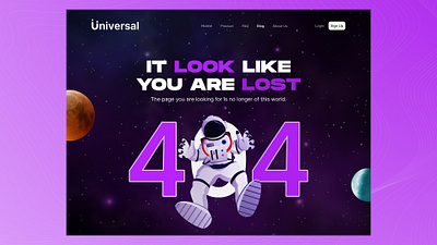 Universal 404 Page 3d animation app app concept background branding clean design dribble figma flat graphic design illustration logo motion graphics red ui vector web website