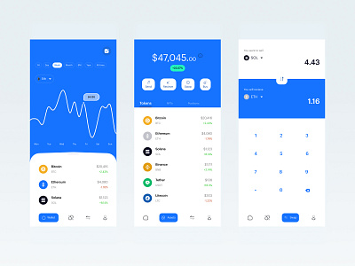 Crypto Wallet app assets bitcoin blockchain candle crypto dashboard dex ethereum exchange market mobile mobile app swap trade uiux wallet web3