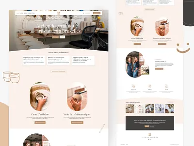 BISKUI - Website home page beige brown ceramic design figma home page kevin marion minimalist odoo pottery ui ux web design website