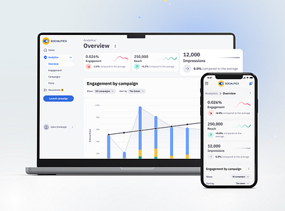 Socialitics - Data visualization dashboard analytics platform analytics tool charts dashboard dashboard design data driven data visualization design figma influencers management tool mockup platform responsive app social media tracker uxui web app