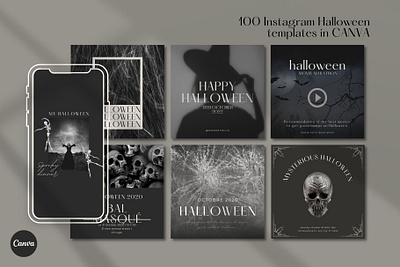 Halloween Instagram designs on CANVA behance bundle canva canva design canva template design halloween