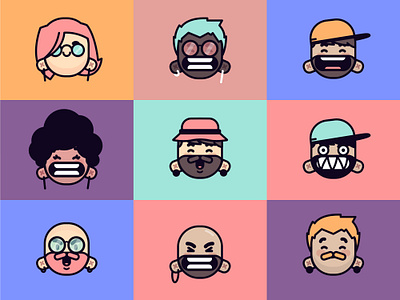 Avatars II avatar branding character components design figma funny game icon illustration logo ui vector