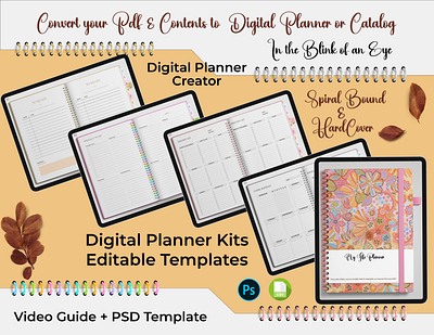 Digital Planner Template Kit / Editable Psd for Tablet & iPAD digital planner app