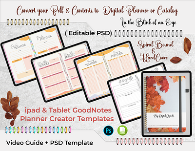 Digital Planner Template Kit 1 (Psd Template) Tablet & iPAD planner android