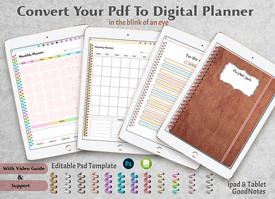 Design Planner ( Template Kit ) for ipad & Tablet (GoodNotes) custom digital planner custom planner design planner digital planner template kit psd template undated planner