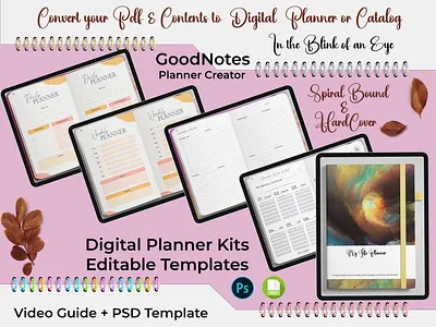 Digital Planner Template Kit ( Psd ) / Design GoodNotes Planner undated planner