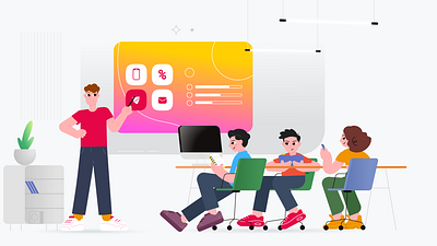 Business meeting business character coworking discussion graphic design illustration meeting office partner people startup team teamwork vector workspace