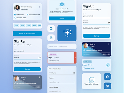 The immunizations calendar: Vacсapp 3d animation app booking branding children design design team doctor graphic design health health care illustration logo motion graphics movadex ui vector