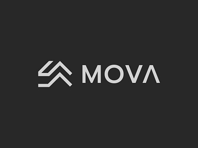 Mova Logo abstract apartment arrow brand company design direction home hotel house logo modern movement real estate travel up