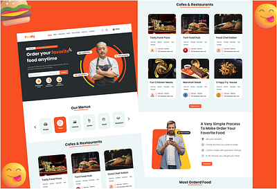 Foodiy - Food Delivery Service Website food food delivery ui