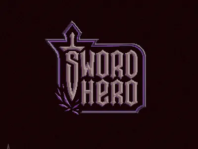 Sword Hero dark age game dev game logo gothic hero medival pixel art pixel lettering pixel logo rpg logo sword typography