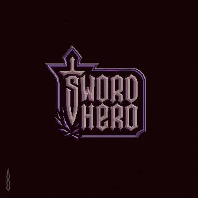 Sword Hero dark age game dev game logo gothic hero medival pixel art pixel lettering pixel logo rpg logo sword typography