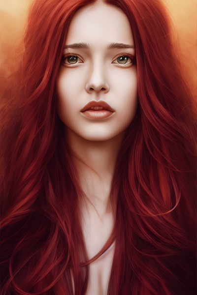 Red-haired Woman graphic design illustration