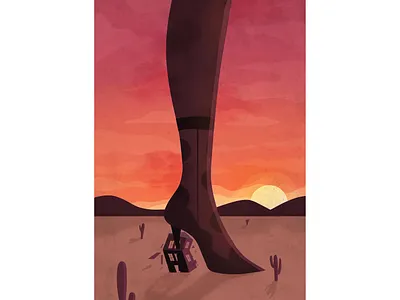 Homewrecker adobe illustrator female flat illustration graphic design illu illustration illustrations landscape vector vector design vector illustration