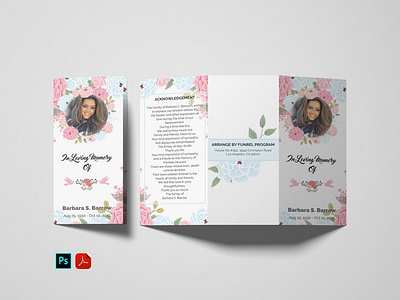 Printable Trifold Funeral Program Template card design flyer design funeral funeral brochure funeral card funeral program funeral template graphic design memorial program obituary program obiturary template print design prochure design program template template design