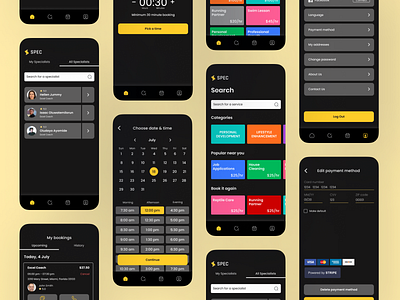 SPEC - Clients app agency appointment management booking design details main page management minimal mobile product design service ui ui design ux ux design