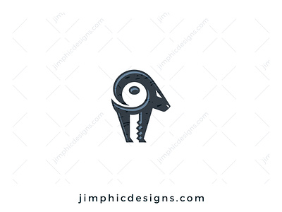 Ram Key Logo animal branding design graphic design key lock logo ram unlock vector