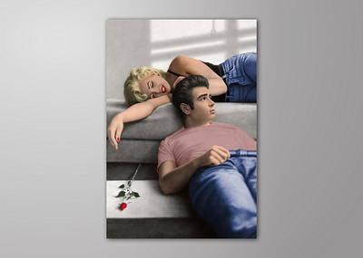 Marilyn Monroe and James Dean Canvas Art amazon amazon.com art artist canvas jamas dean marilyn monroe prim wall art