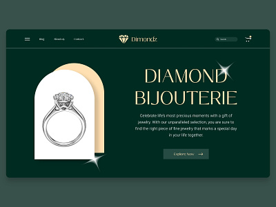 Diamondz Landing Page Design brand identity diamond e commerce e commerce website graphic design home page home page design jewelry landing page jewelry website landing page landing page design ui ui design uiux user experience design user interface design ux website design