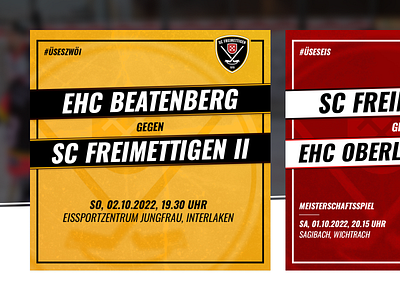 Social Media Graphics SC Freimettigen design digital design graphic design ice hockey social media sport team visual design