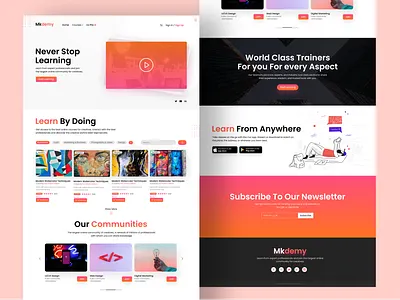 Educational website landing page landing page ui