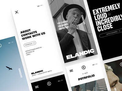 ELANDIC video production agency website minimal mobile production ui ux video