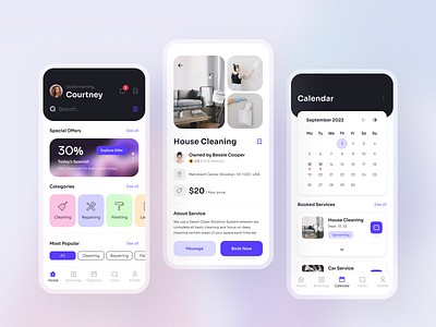 On-demand Home Service App application clean concept home service app interface minimalistic mobile mobile app service marketplace services ui ux