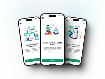 📲 Smooth & Engaging Onboarding UI for BMET App 🚀 app design career app clean design dribbble shot flat design illustration interactive ui job portal minimal ui mobile app mobile experience mobile ux modern ui onboarding registration flow training app ui design user experience user interface ux design