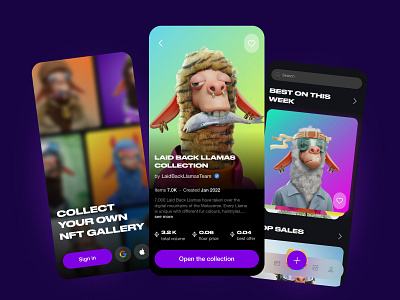 NFT Marketplace - Mobile App | Solar Digital app app design gallery marketplace mobile mobile app mobile website nft nft app nft design nft gallery nft marketplace nft mobile nft mobile app nft website startup ui