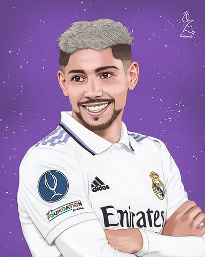 Fede Valverde Portrait drawing by Oz Galeano art arte arte ozgaleano design dibujo digital art digitalart drawing fanart fede valverde football futbol illustration logo mexico ozgaleano portrait real madrid retrato sketch